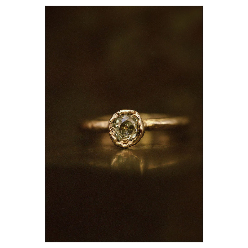 X 0.75ct Old Cut Diamond Organic Engagement Ring
