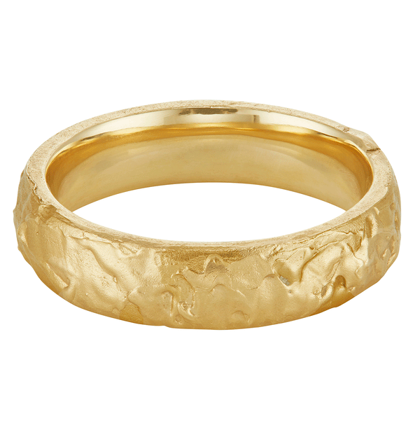 LXVI 5mm Gold Molten D Shape Wedding Band