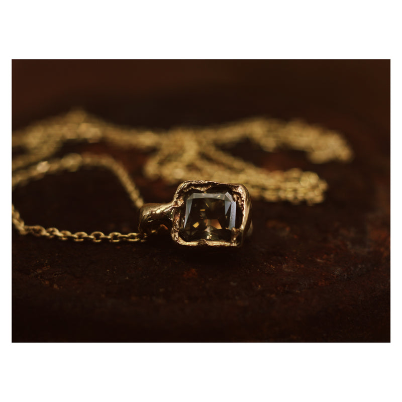 X 2.78ct Deep Green Diamond Pendant Necklace