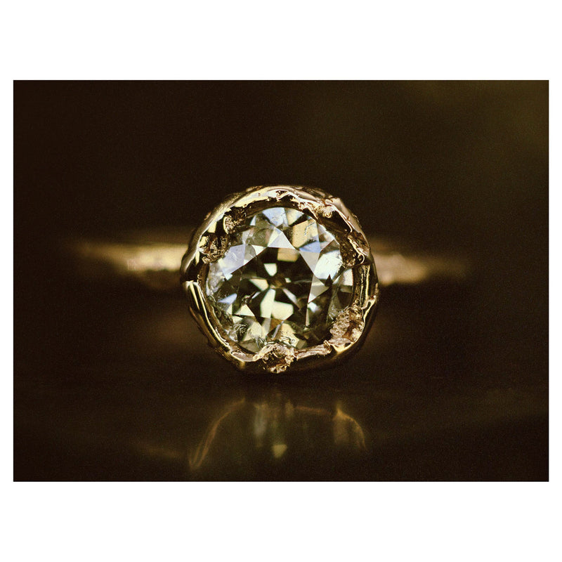 X 1.2ct Old Cut Diamond Organic Engagement Ring