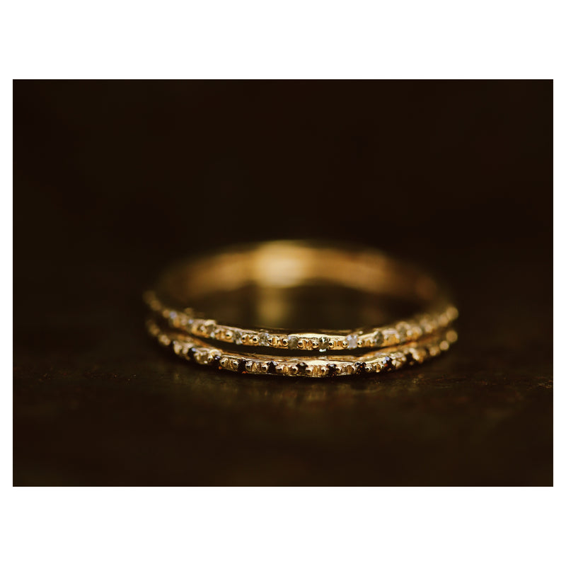 LXI 1.5mm Cognac Diamond Half Eternity Ring