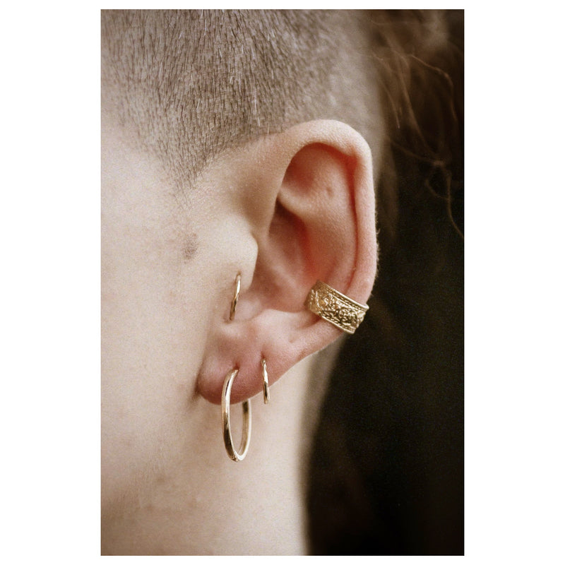 LI 20mm Textured Hoop Earrings