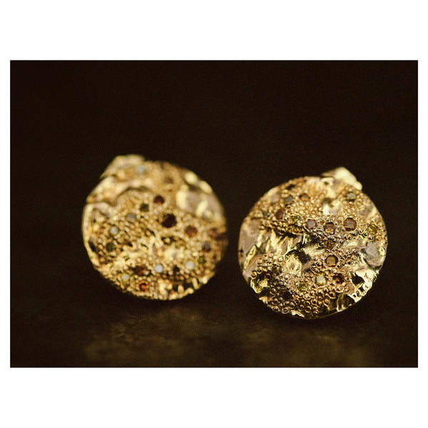 XXXV Large Mixed Diamond Scatter Stud Earrings