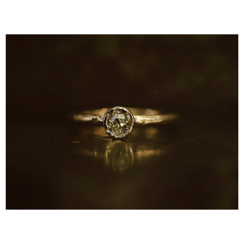 X 0.58ct Old Cut Diamond Organic Engagement Ring