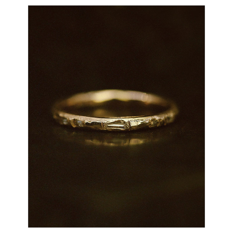 2mm White Baguette Scatter Ring