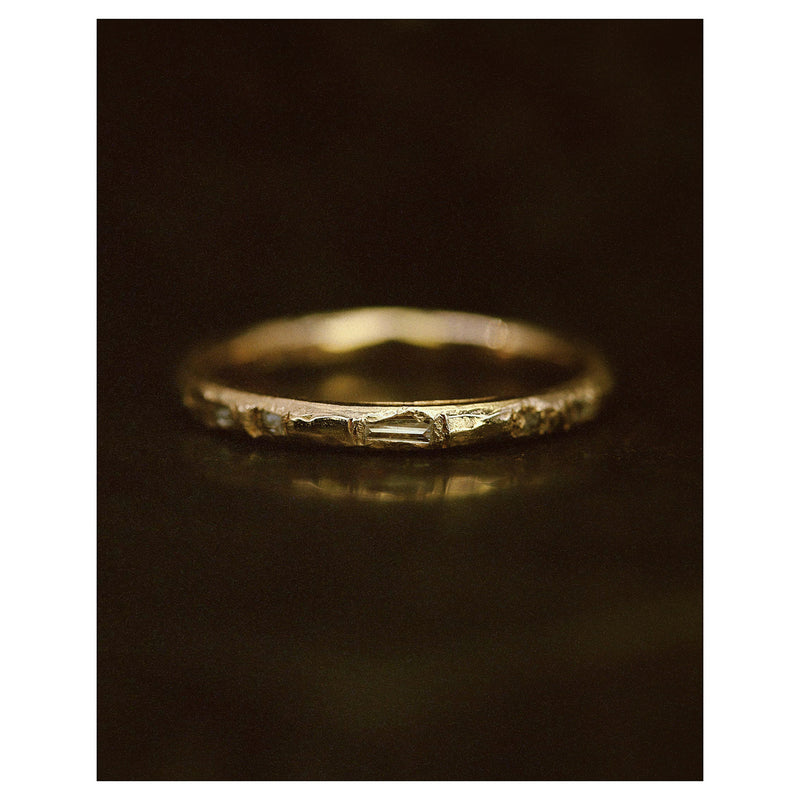 X 2mm White Baguette Diamond Scatter Ring