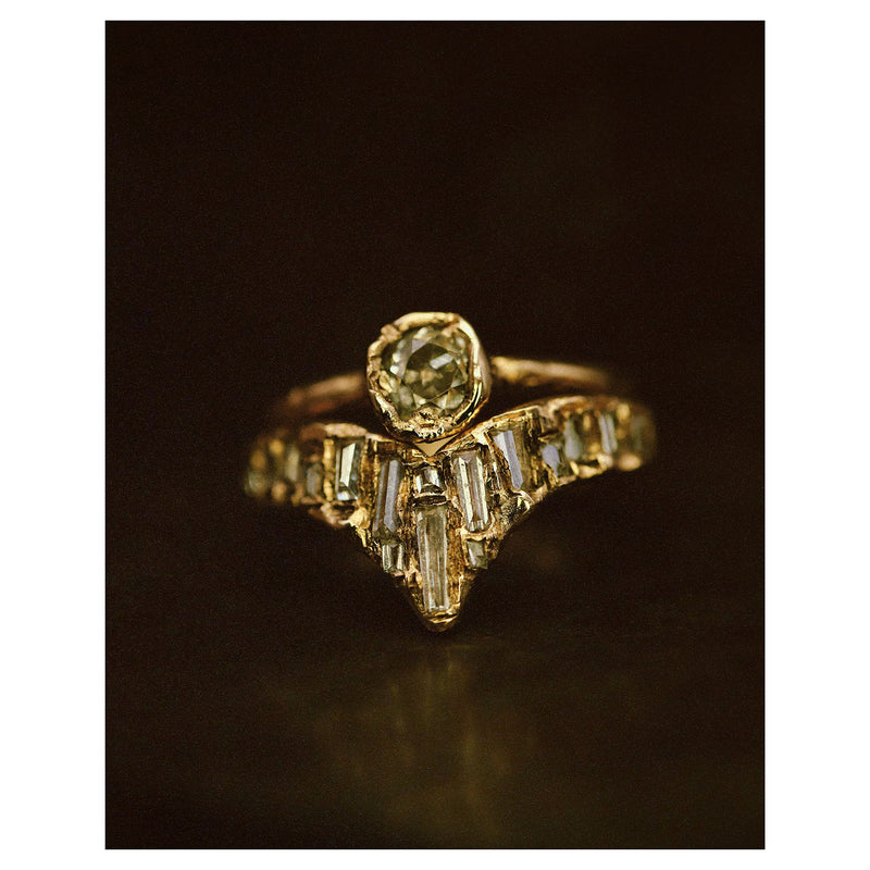 X 0.75ct Old Cut Diamond Engagement Ring