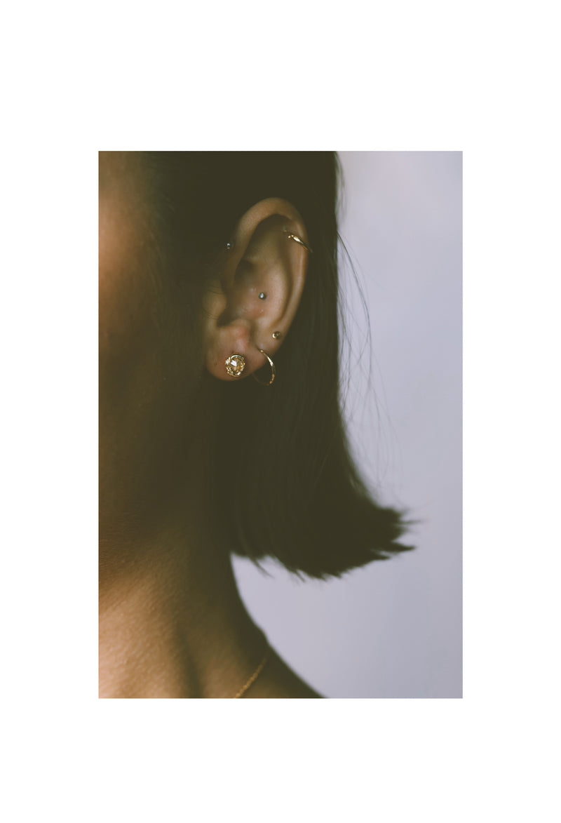 X 0.76ct Tangerine Rose Cut Organic Diamond Stud Earrings