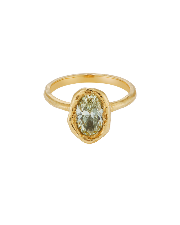 Armach 2.2ct Oval Lemon Diamond Organic Engagement Ring