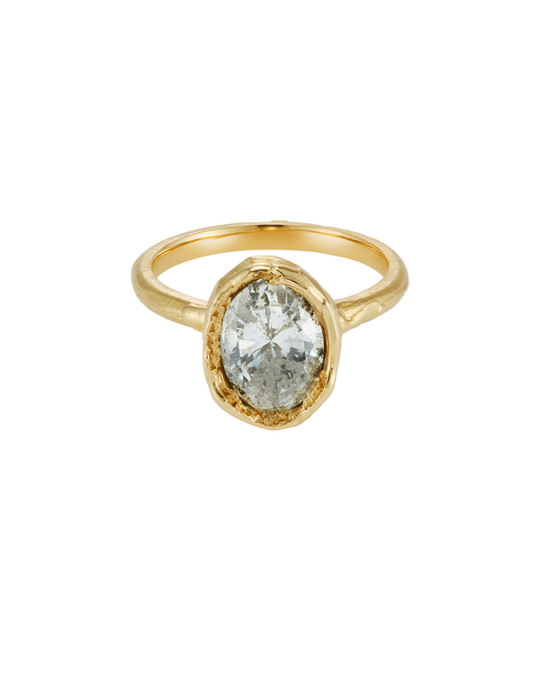 Armach 3ct Oval Salt & Pepper Diamond Organic Engagement Ring