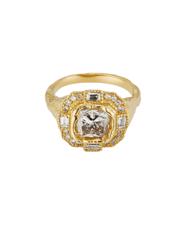 Armach Cushion Icy White Diamond Cocktail Ring