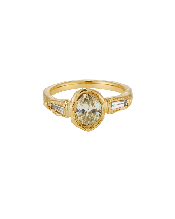 Armach 2.2ct Lemon Three Stone Diamond Organic Engagement Ring