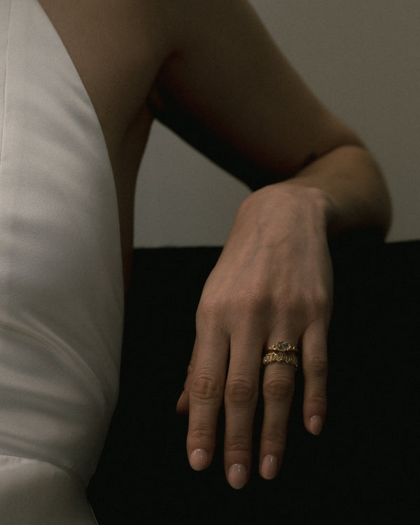 X Molten White Baguette Diamond Eternity Scatter Ring