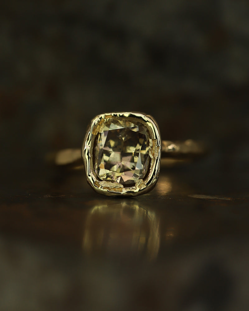 Armach 2.5ct Cushion Chocolate Diamond Organic Engagement Ring