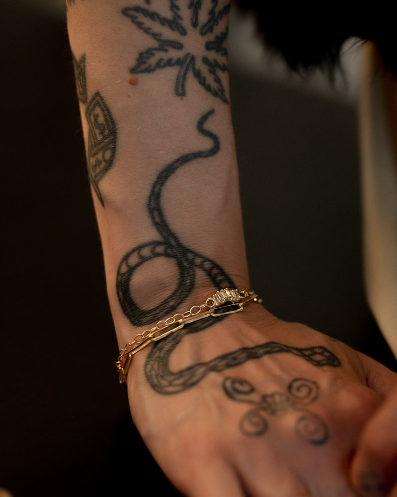 X Gold Link Chain Bracelet