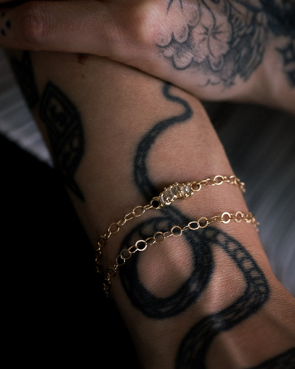 LI Small Forged Gold Link Chain Bracelet