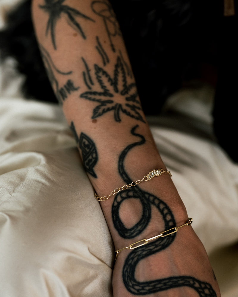 X Gold Link Chain Bracelet