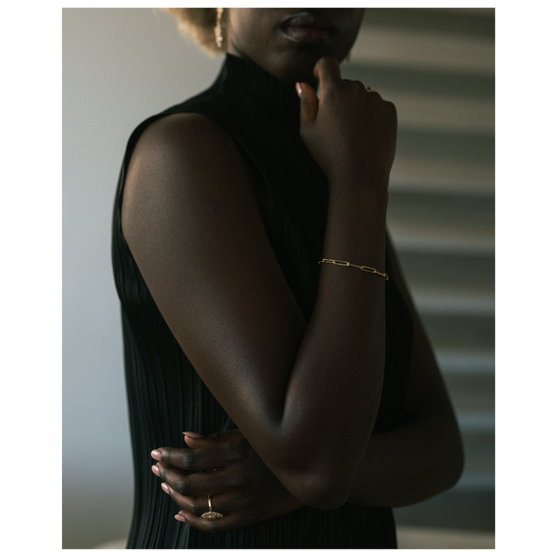 X Gold Link Chain Bracelet