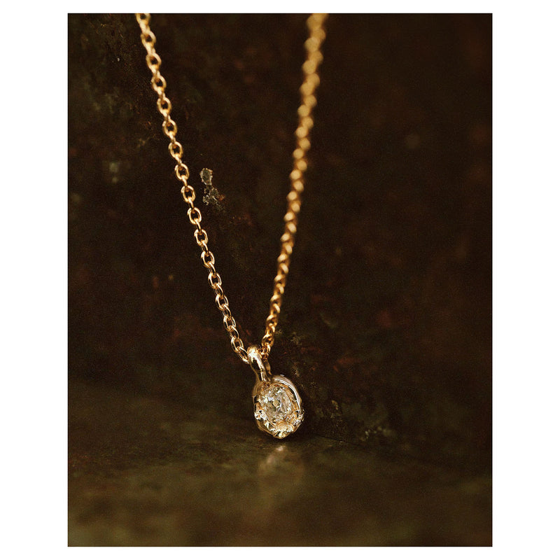 VI Old Cut Diamond Nugget Pendant Necklace