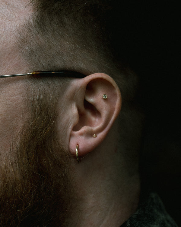 LI 15mm Textured Hoop Earrings