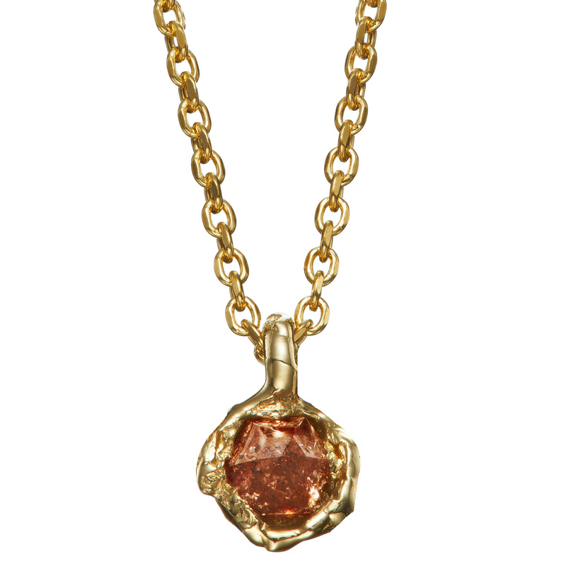 X 0.68ct Red Hexagonal Diamond Nugget Pendant Necklace