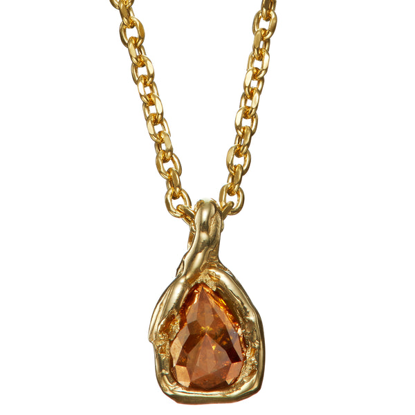 X 0.9ct Orange Diamond Nugget Pendant Necklace