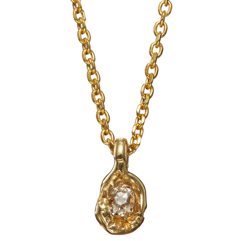 VI 0.5ct Old Cut Diamond Nugget Pendant Necklace