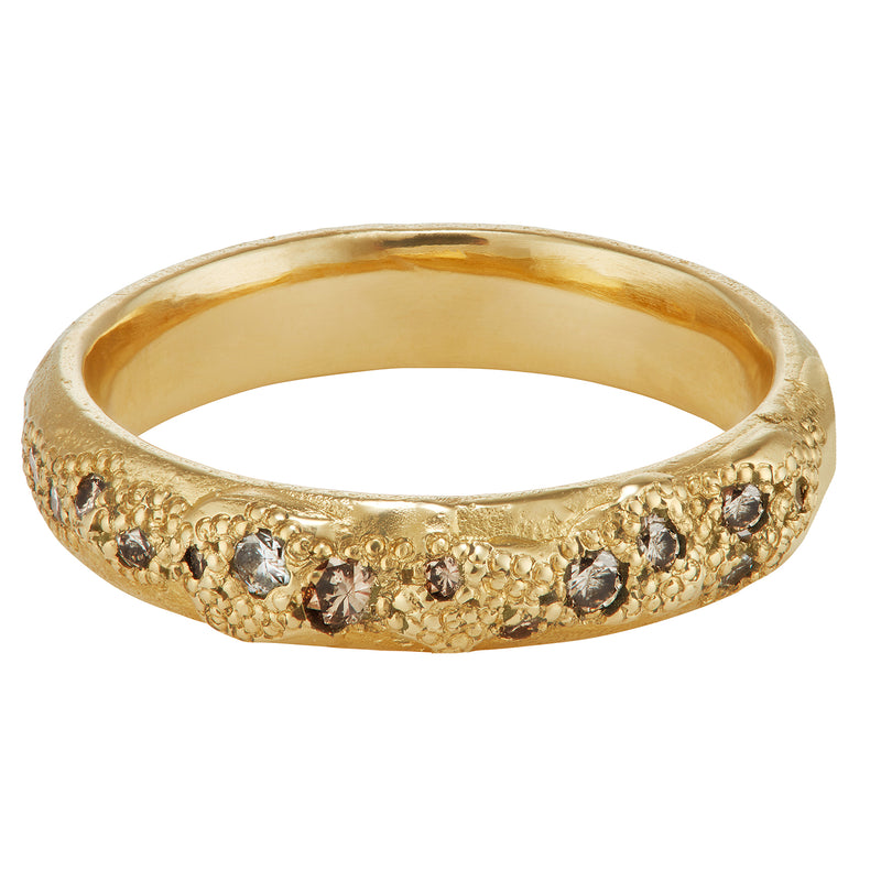 LX 4mm Champagne Diamond Scatter Ring