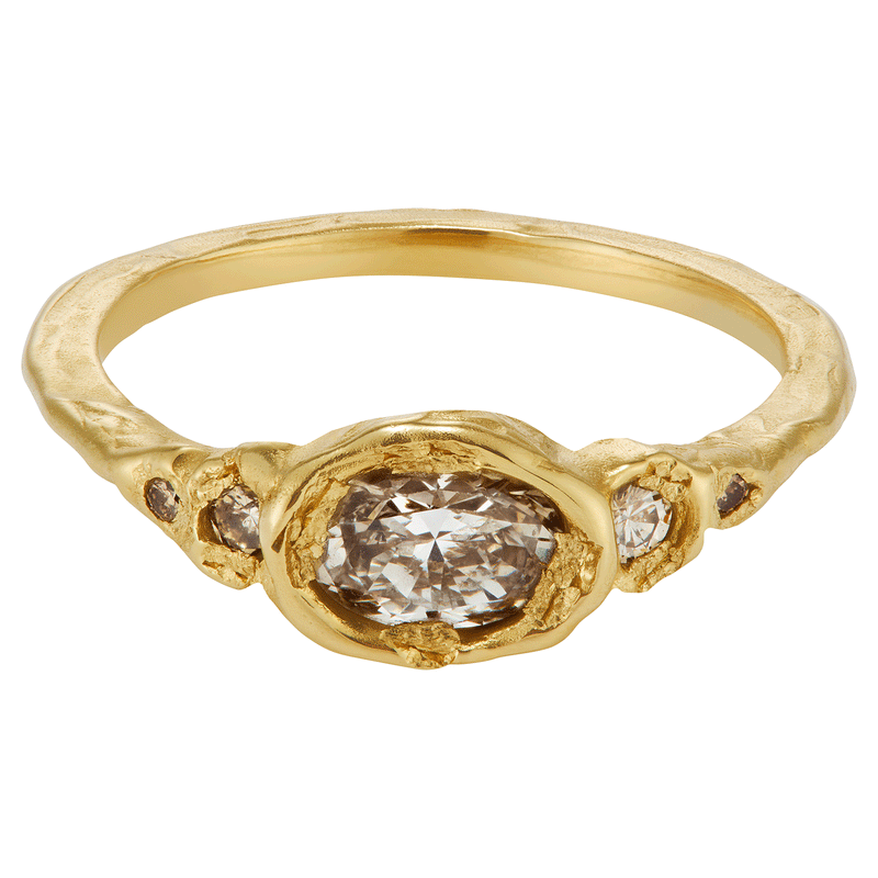 Armach 1.2ct Oval & Round Five Stone Diamond Organic Engagement Ring