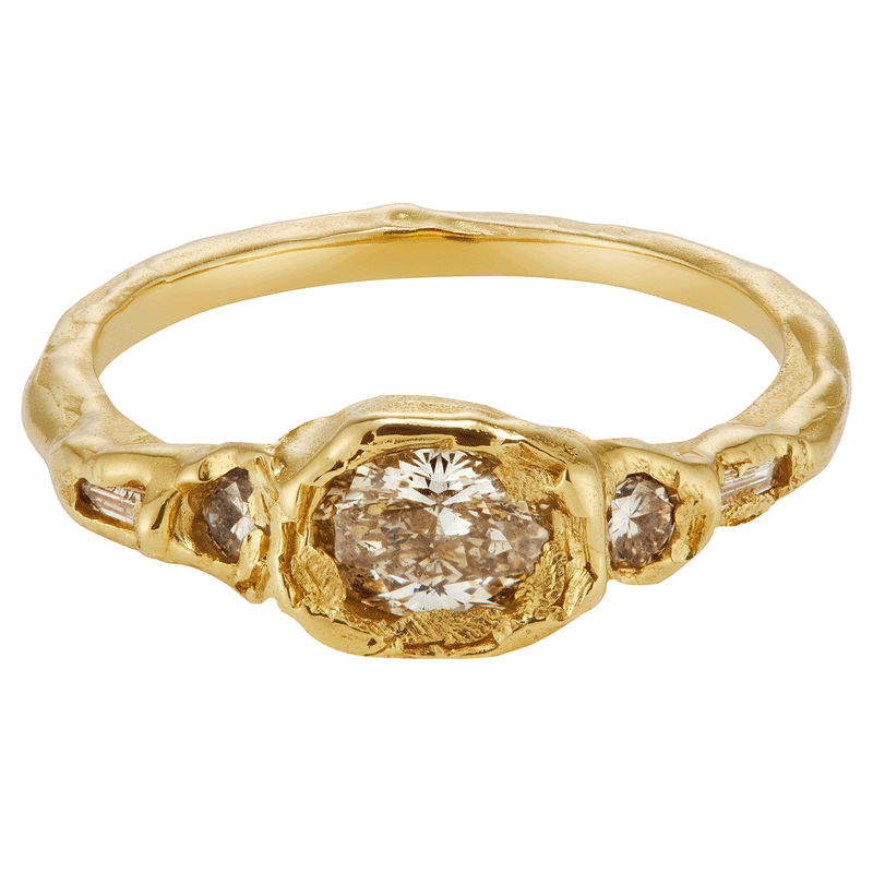 Armach 1.2ct Oval & Mixed Shape Diamond Organic Engagement Ring