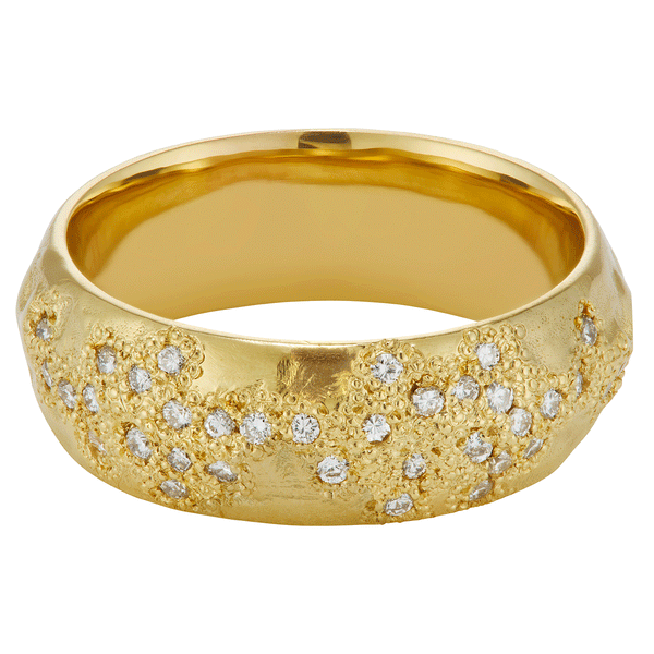X 8mm White Diamond Scatter Ring