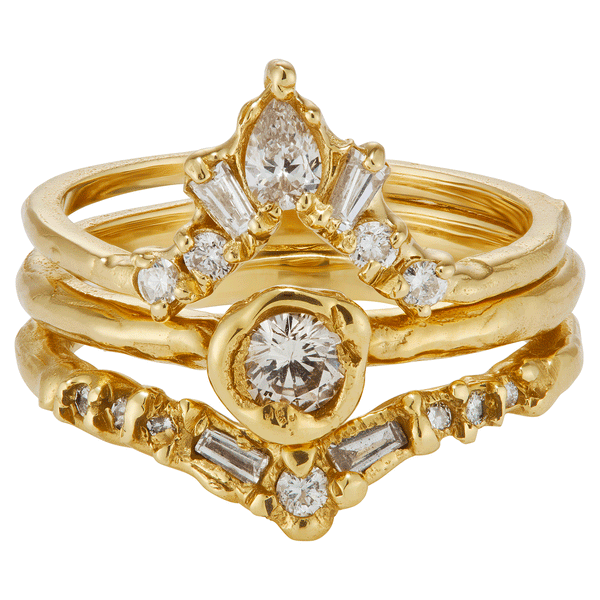 Armach Mixed Diamond V Shape Scatter Ring