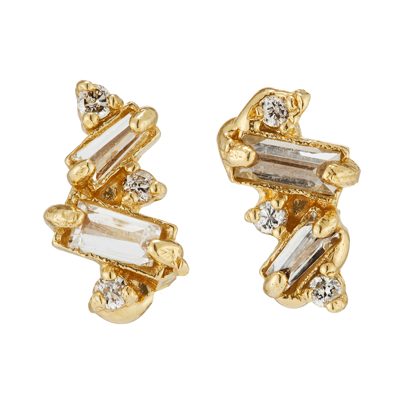 Armach Mixed Diamond Scatter Medium Stud Earrings