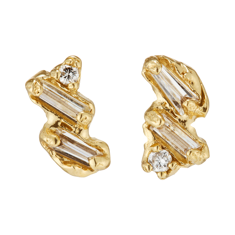 Armach Mixed Diamond Scatter Small Stud Earrings