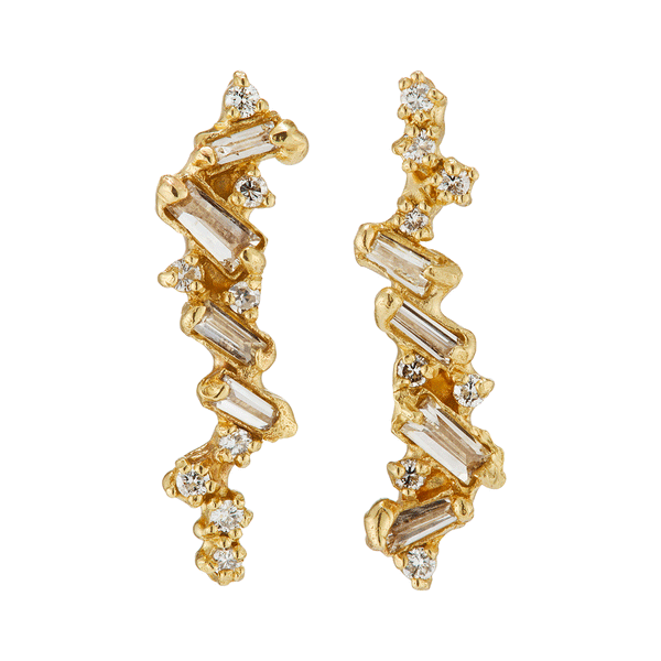 Armach Mixed Diamond Scatter Large Stud Earrings