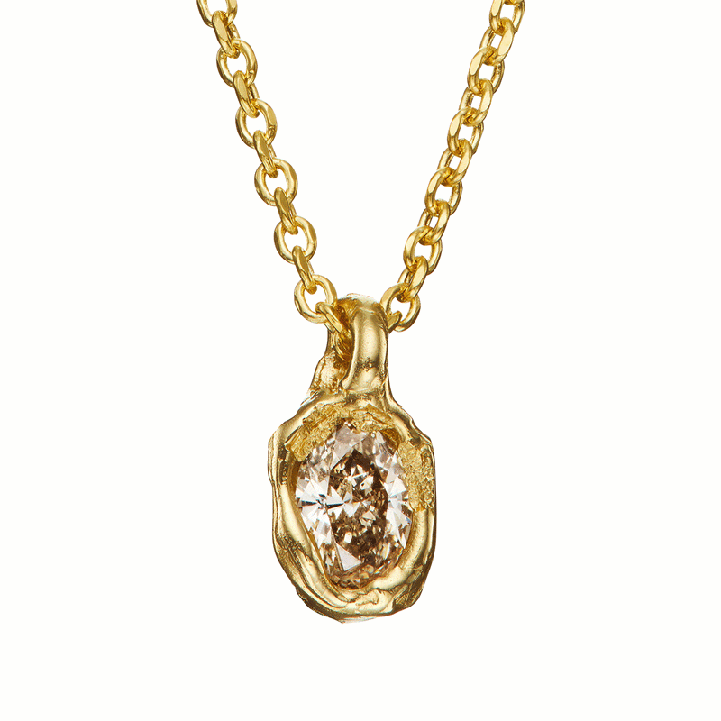 Armach 0.8ct Champagne Diamond Nugget Pendant Necklace