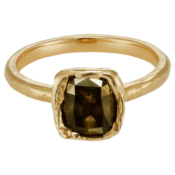 X 1.2ct Soft Green Diamond Organic Engagement Ring