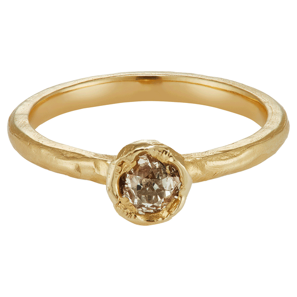 X 0.58ct Old Cut Diamond Organic Engagement Ring