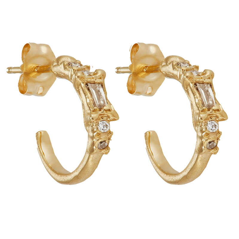 X Lemon Baguette Diamond Scatter Extra Large Stud Earrings