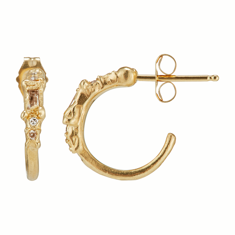 X Lemon Baguette Diamond Scatter Extra Large Stud Earrings