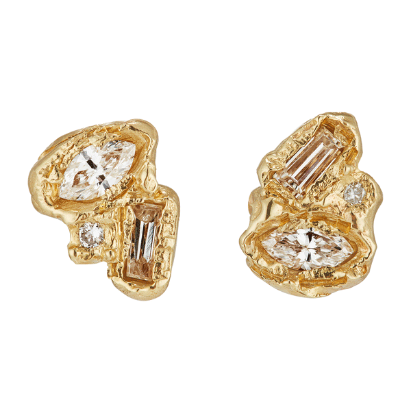 X Legacy Mixed Diamond Scatter Medium Stud Earrings