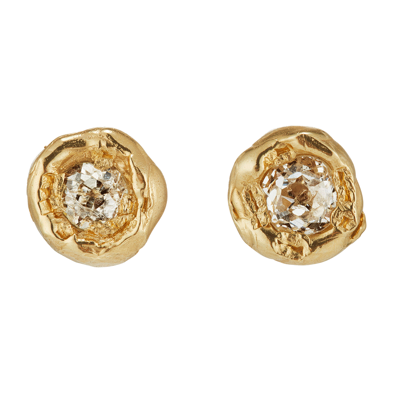 VI 0.4ct Old Cut Diamond Stud Earrings