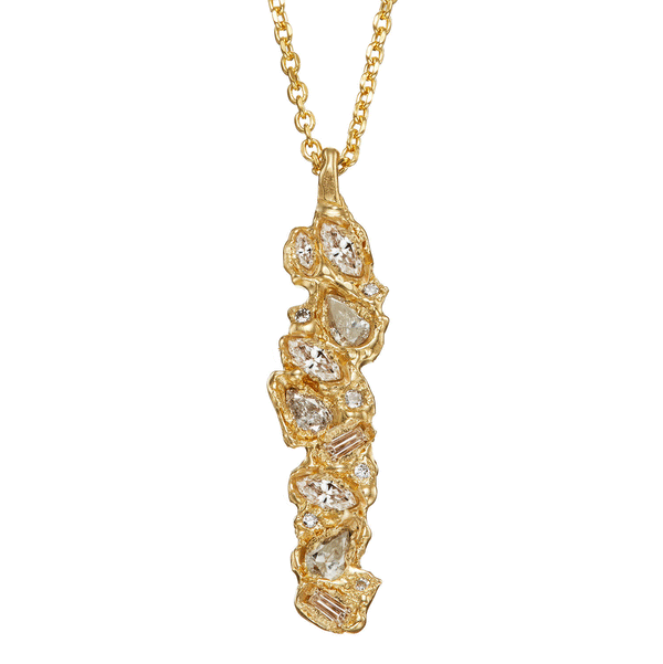 X Legacy Mixed Diamond Scatter Pendant Necklace