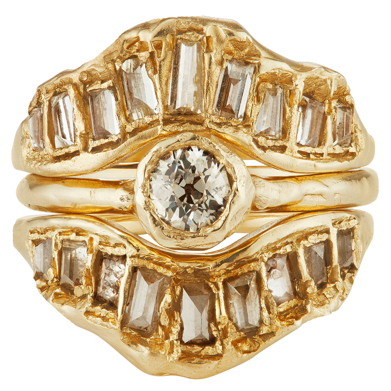 LX Chocolate Diamond V Shape Scatter Ring