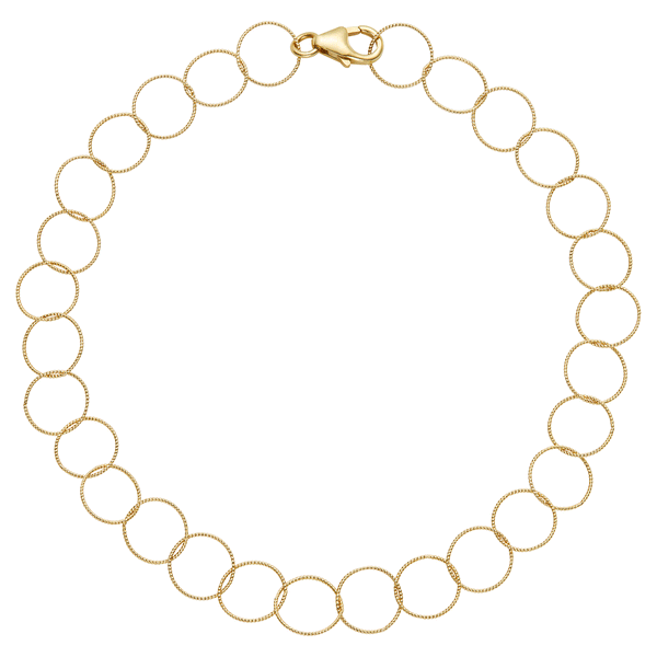 I Slim Textured Gold Link Chain Bracelet