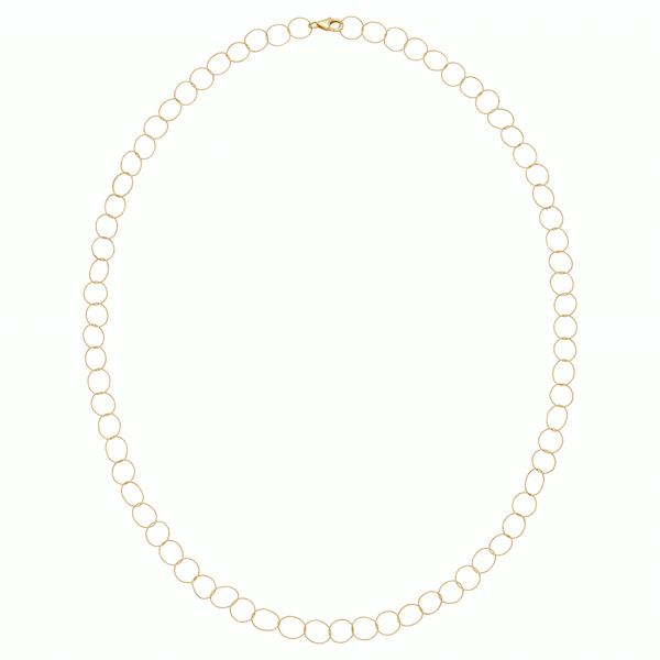 I Slim Textured Gold Link Chain Necklace