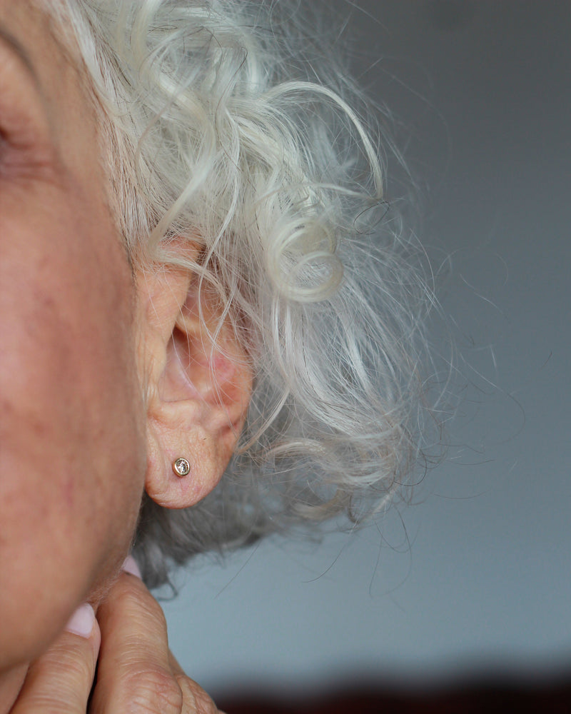 II 5mm Textured Diamond Stud Earrings