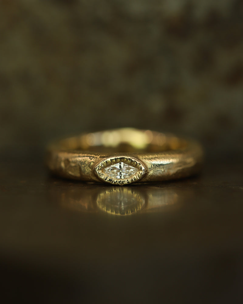 X 4mm Marquise Diamond Single Scatter Ring