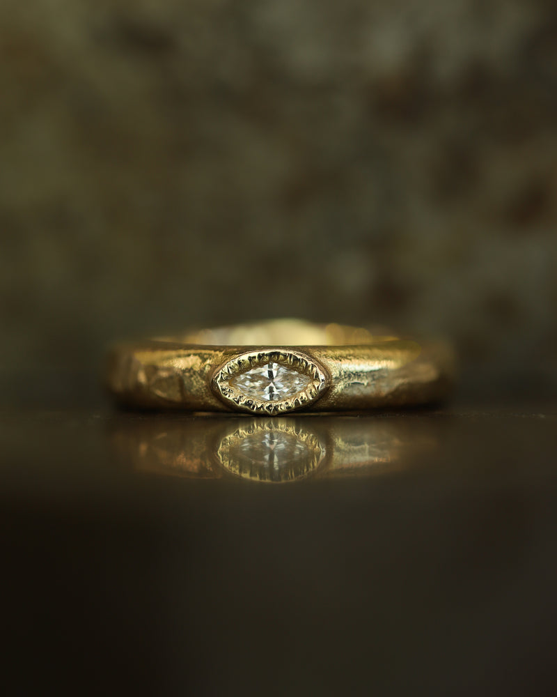 X 4mm Marquise Diamond Single Scatter Ring