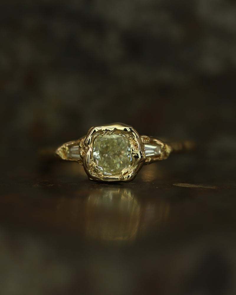 Armach 1ct Three Stone Diamond Organic Engagement Ring